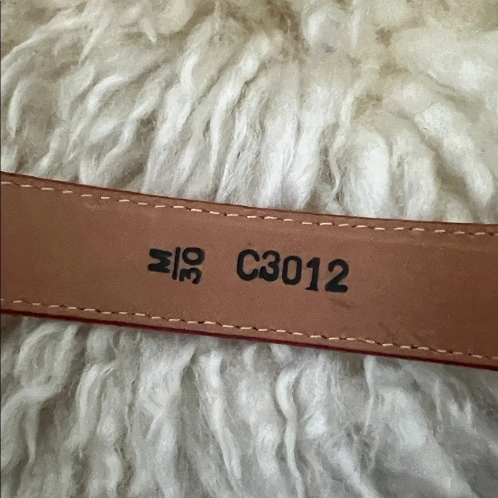 Brighton Womens Croc Embossed Belt Size M30 Red Leather Silver Golf Charms